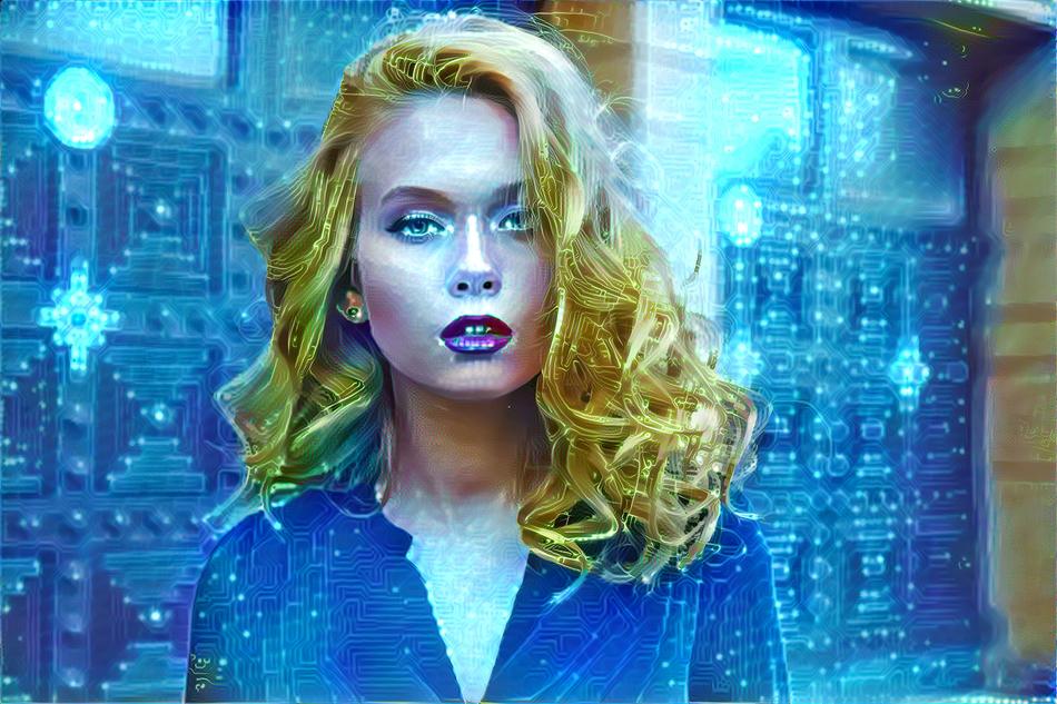 fdigital uturistic technology woman