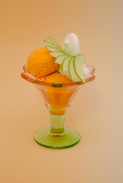 fruit ice cream in a glass