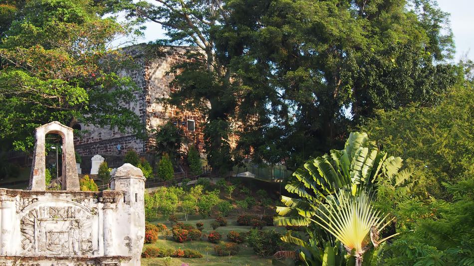 old architecture in a green field
