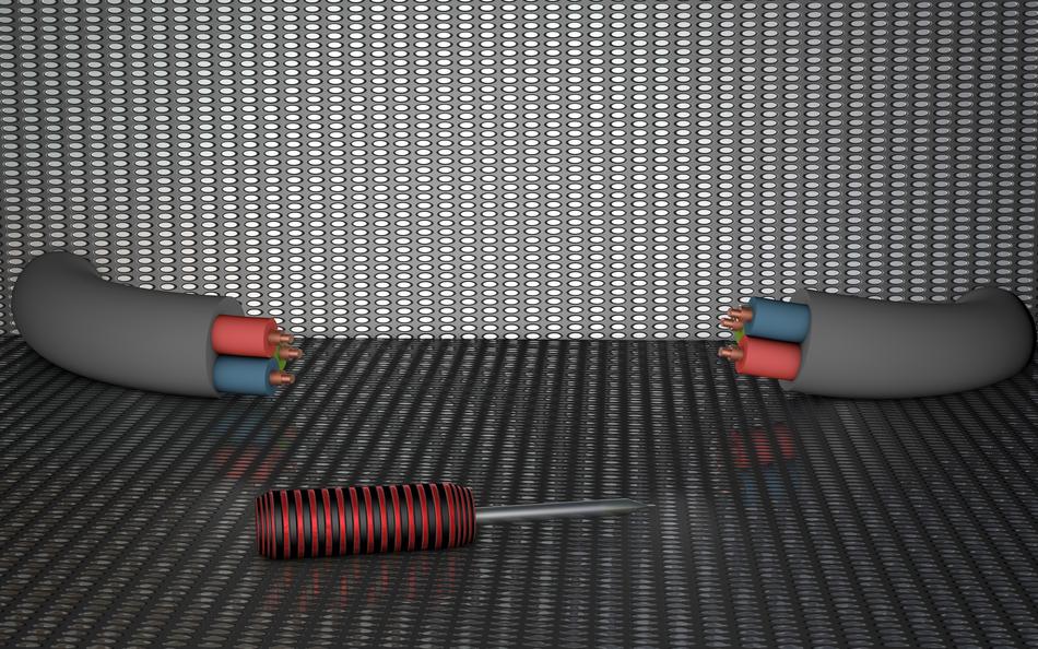 Colorful cables, at checkered background, clipart