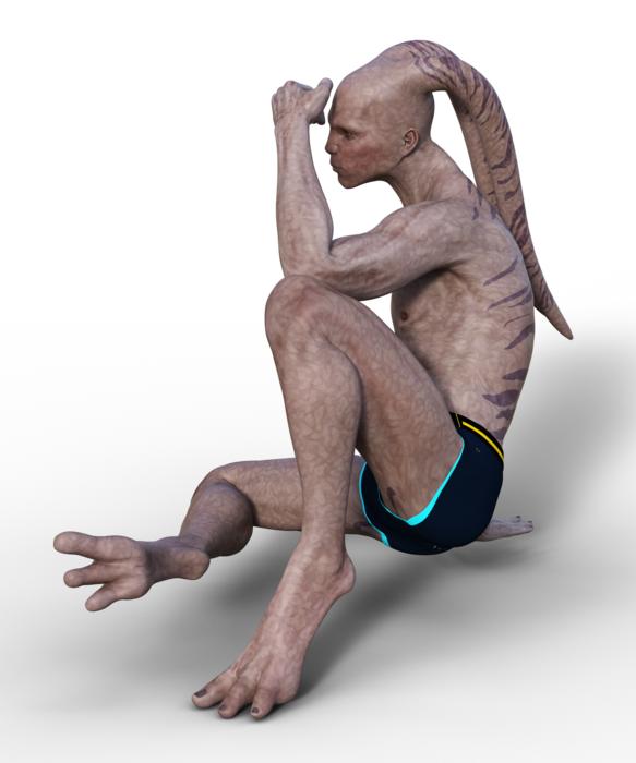 sci fi fantasy sitting humanoid
