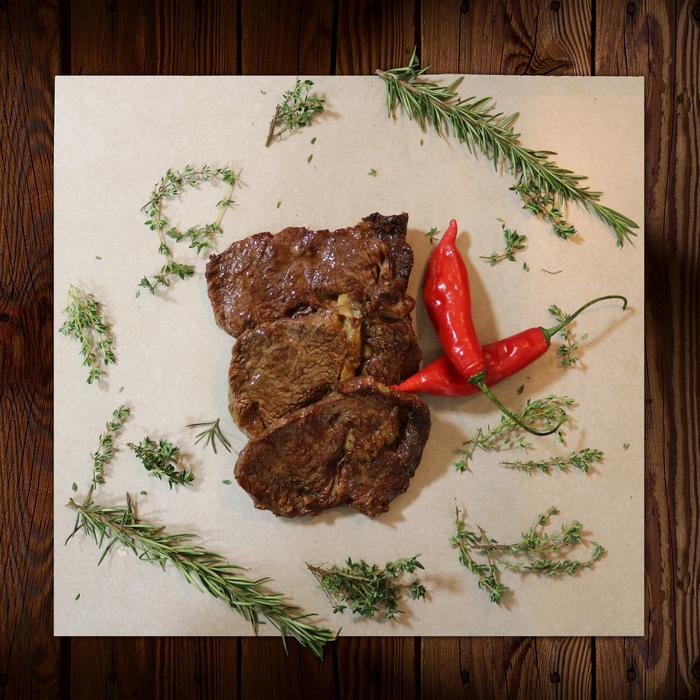 great meat steak with peppers