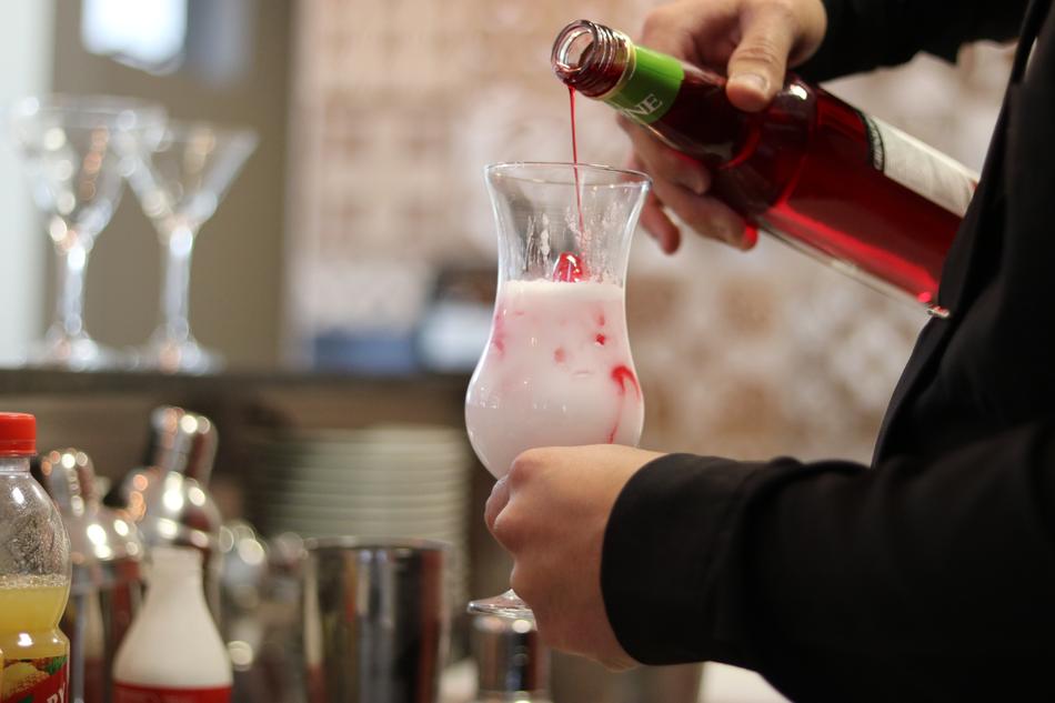 milk drink with syrup