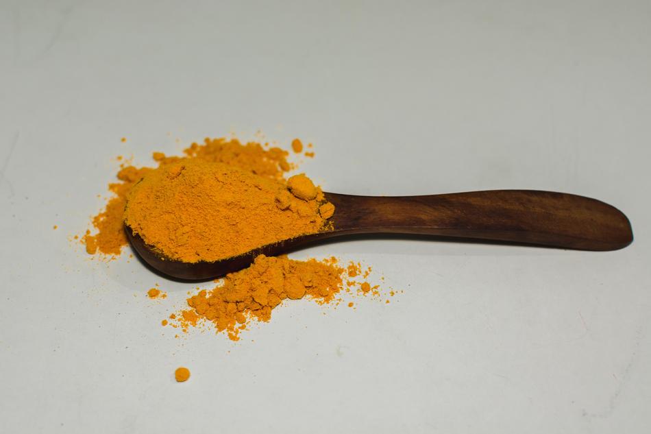 fresh spices on a spoon