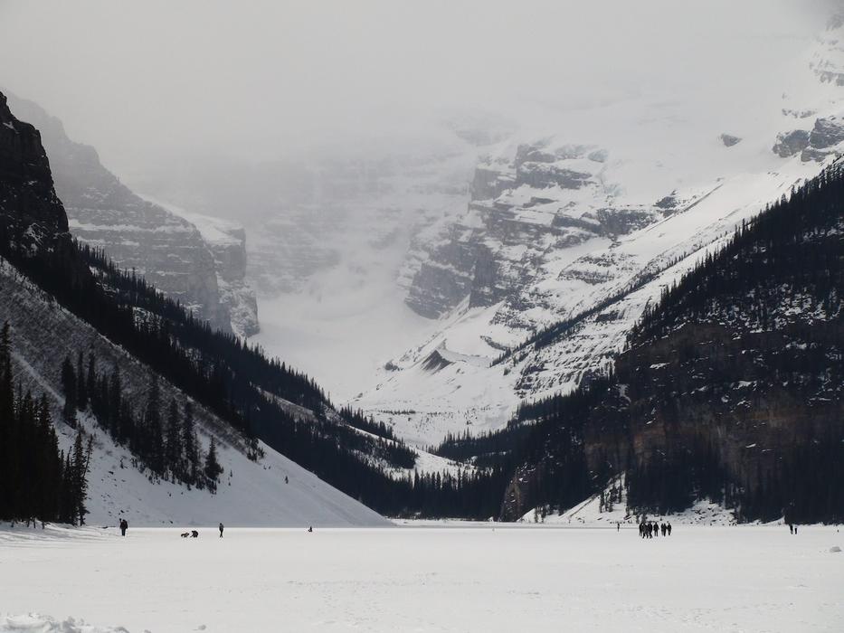 snowy weather in the mountains landscape