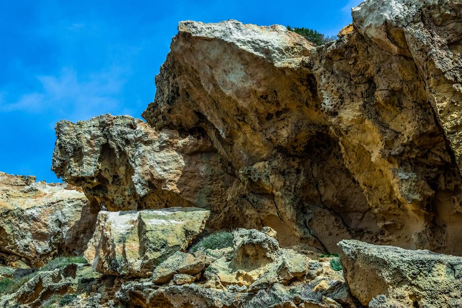 the stones are large on a blue background