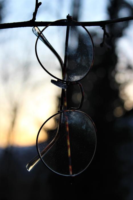 glasses on the fence