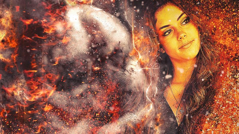 Art of woman Flame