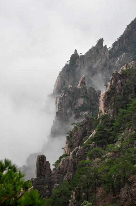 mountains waterfall wild
