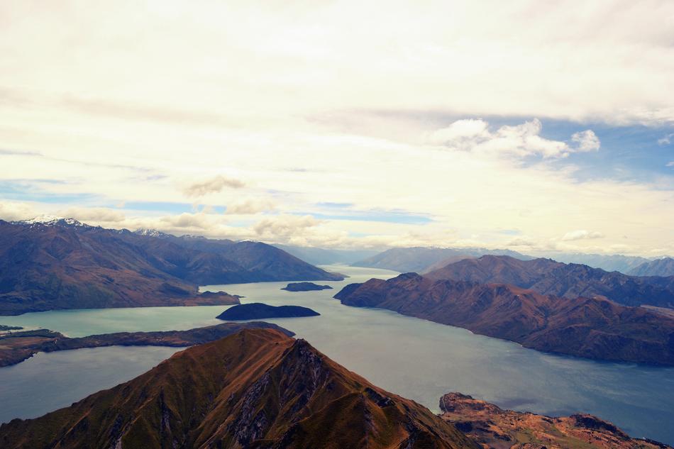 magnificent landscape with mountains and river