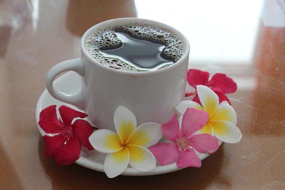 hot coffee in the scenery
