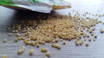 Spilled seeds from the package
