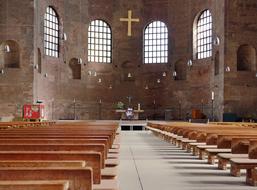 church inside the bench cross