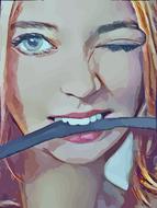 flirting girl sexy wink whip bdsm