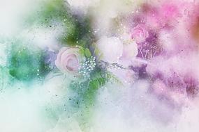flowers art abstract watercolor