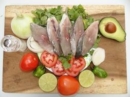 Fresh fish fillet with vegetables