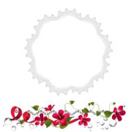 cluster red flower frame ivy