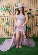 pregnant girl in a pretty dress