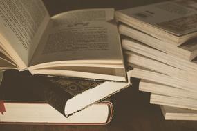 educational books on the table