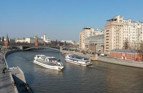 Moscow Russia River Ship The