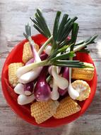 Vegetables and Corn