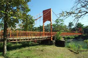 Laos Vang Vieng Bridge Suspension