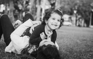 happy baby with his mother