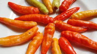Fresh delicious peppers on a plate