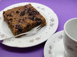sweet cake with a fork