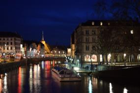 Body Of Water Reflection River at night