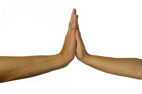 hands pair people
