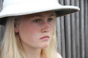 the blonde with the hat look