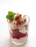 Sweet dessert with berries and nuts