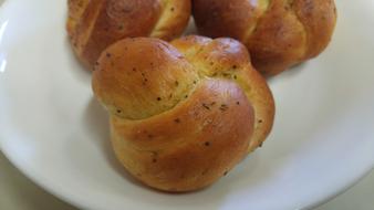 delicious sweet bun in a plate