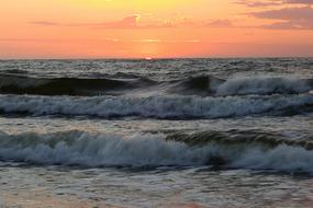 Sunset Sea The Waves