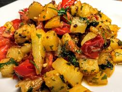 boiled vegetables in spices