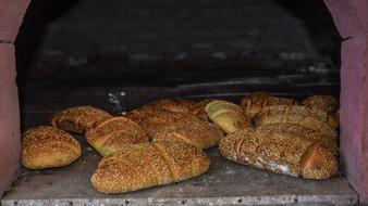 fresh bread in the oven