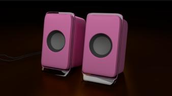 purple and grey Speaker at darkness