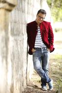 man red jacket look