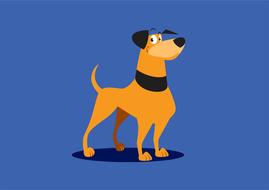 cartoon dog on blue background