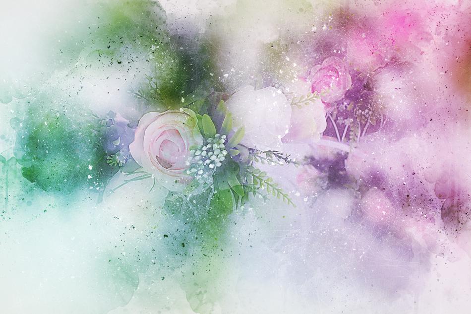 flowers art abstract watercolor