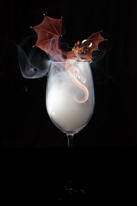 fire dragon in a glass