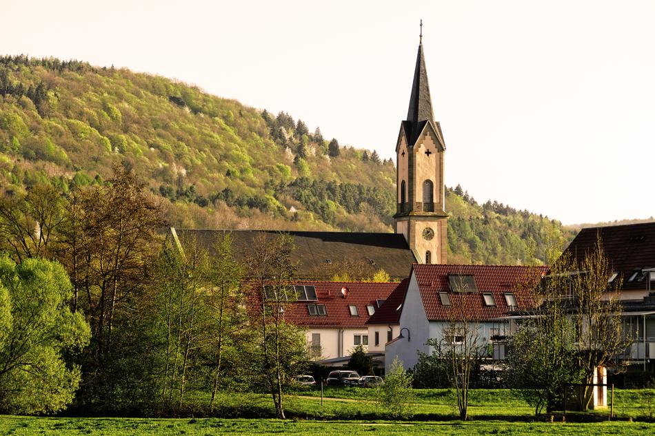 old monastery with a large garden