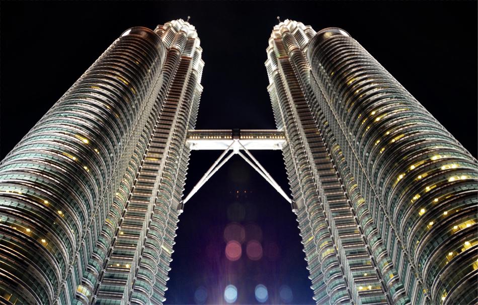 tall skyscrapers in the night