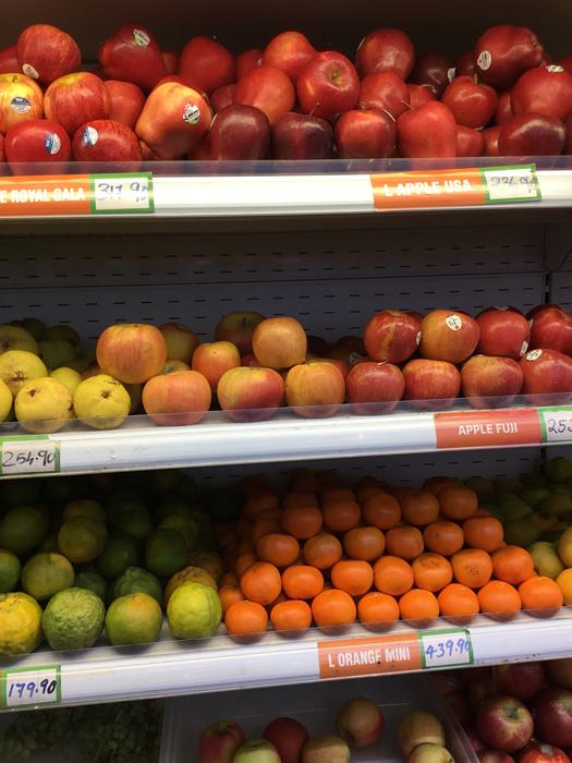 fresh fruit in the store window