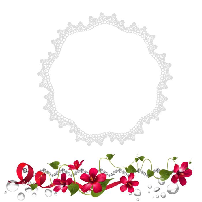 cluster red flower frame ivy