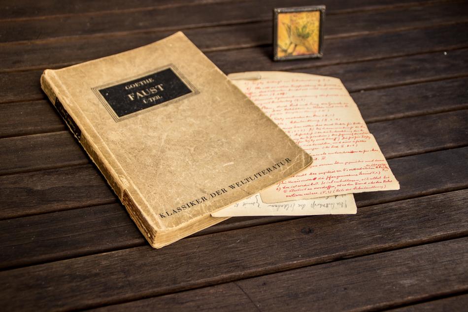 an old journal on the desk