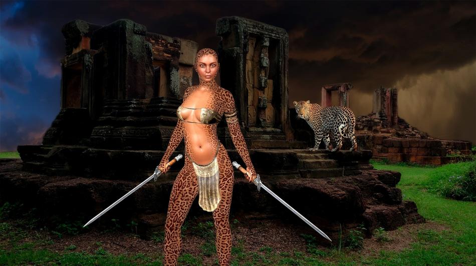 girl warrior mystic swords