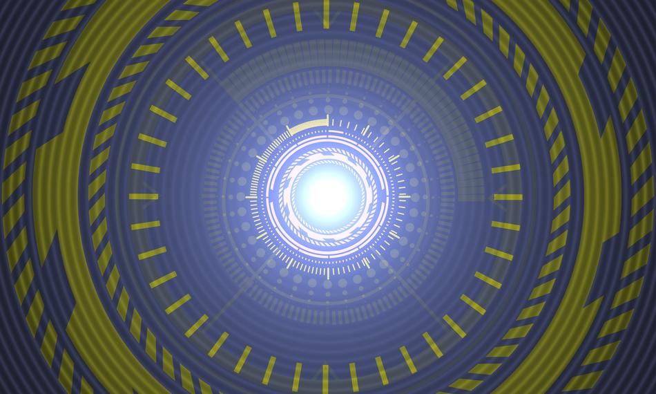 Futuristic pattern on the ceiling