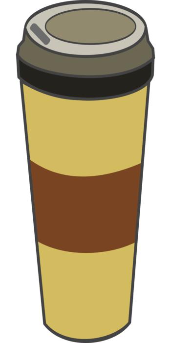 Kraft coffee cup drawing